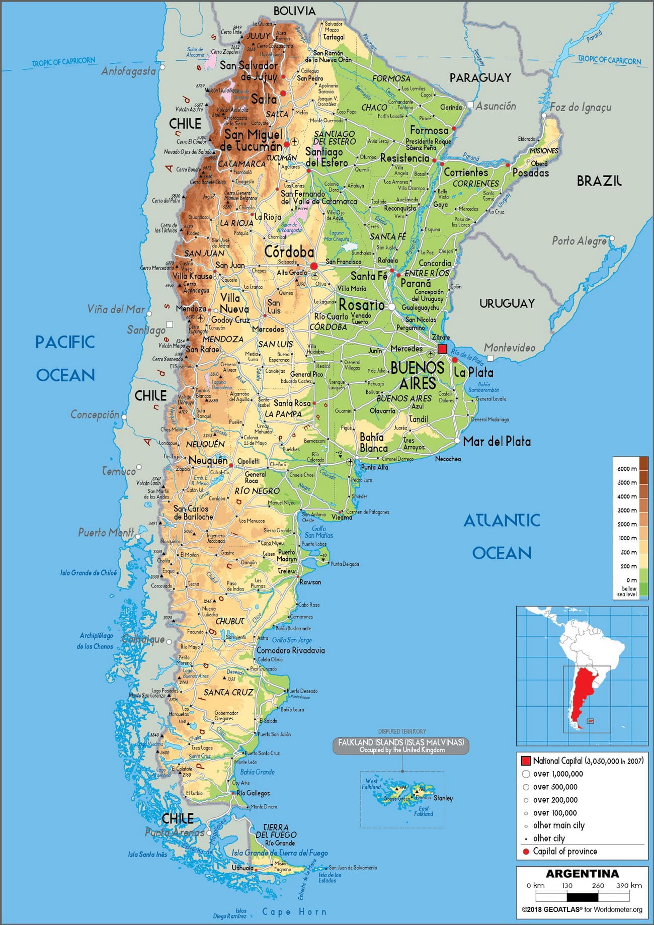 Аргентина – карта