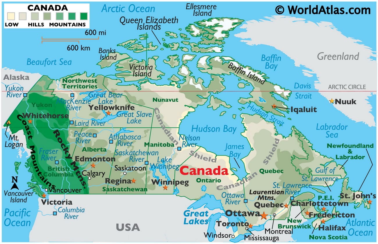 Канада – карта
