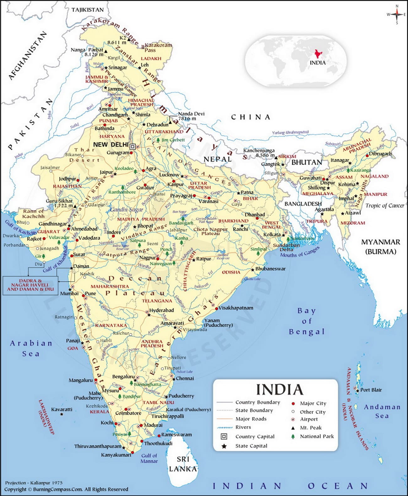 Індія – карта