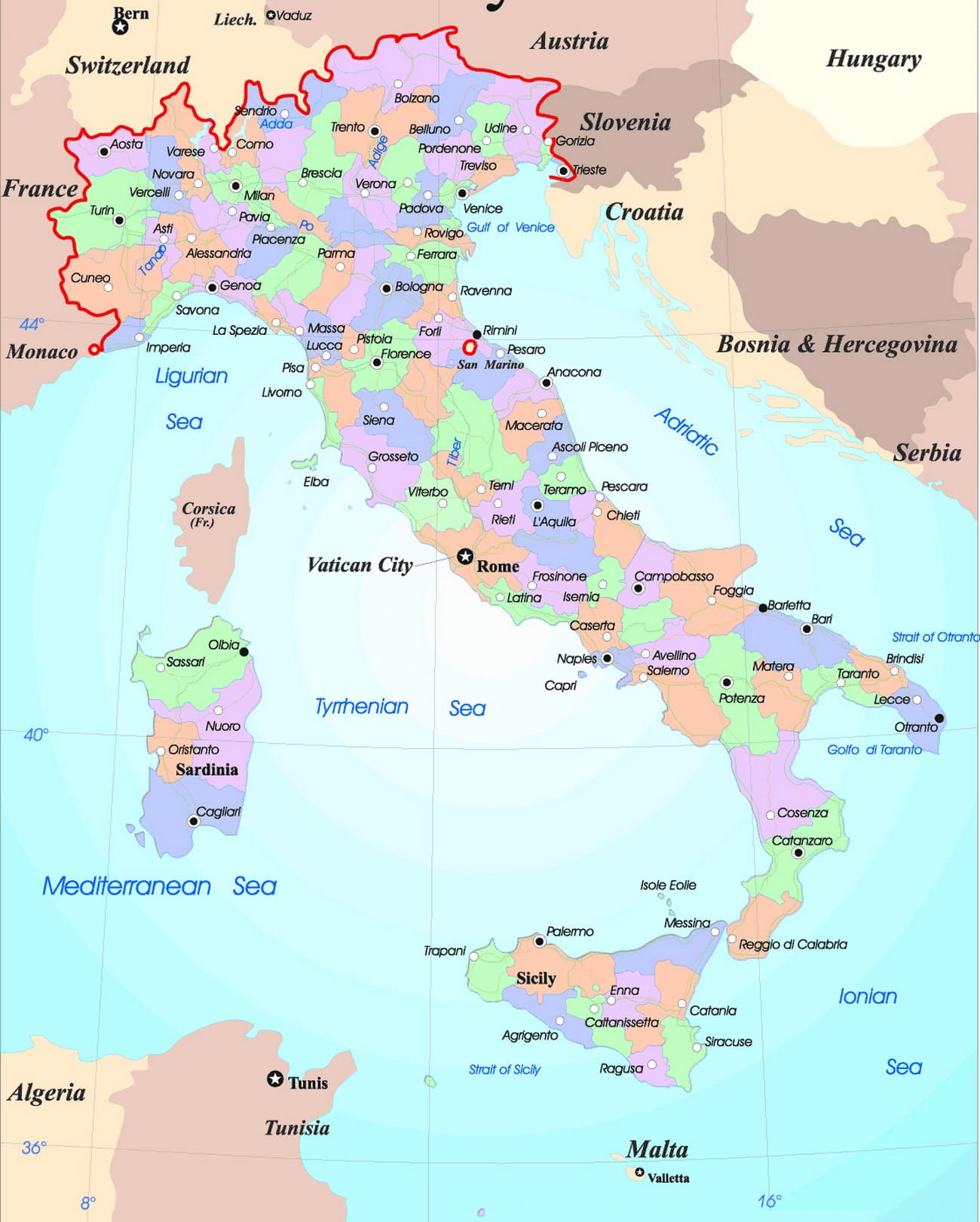 Італія – карта