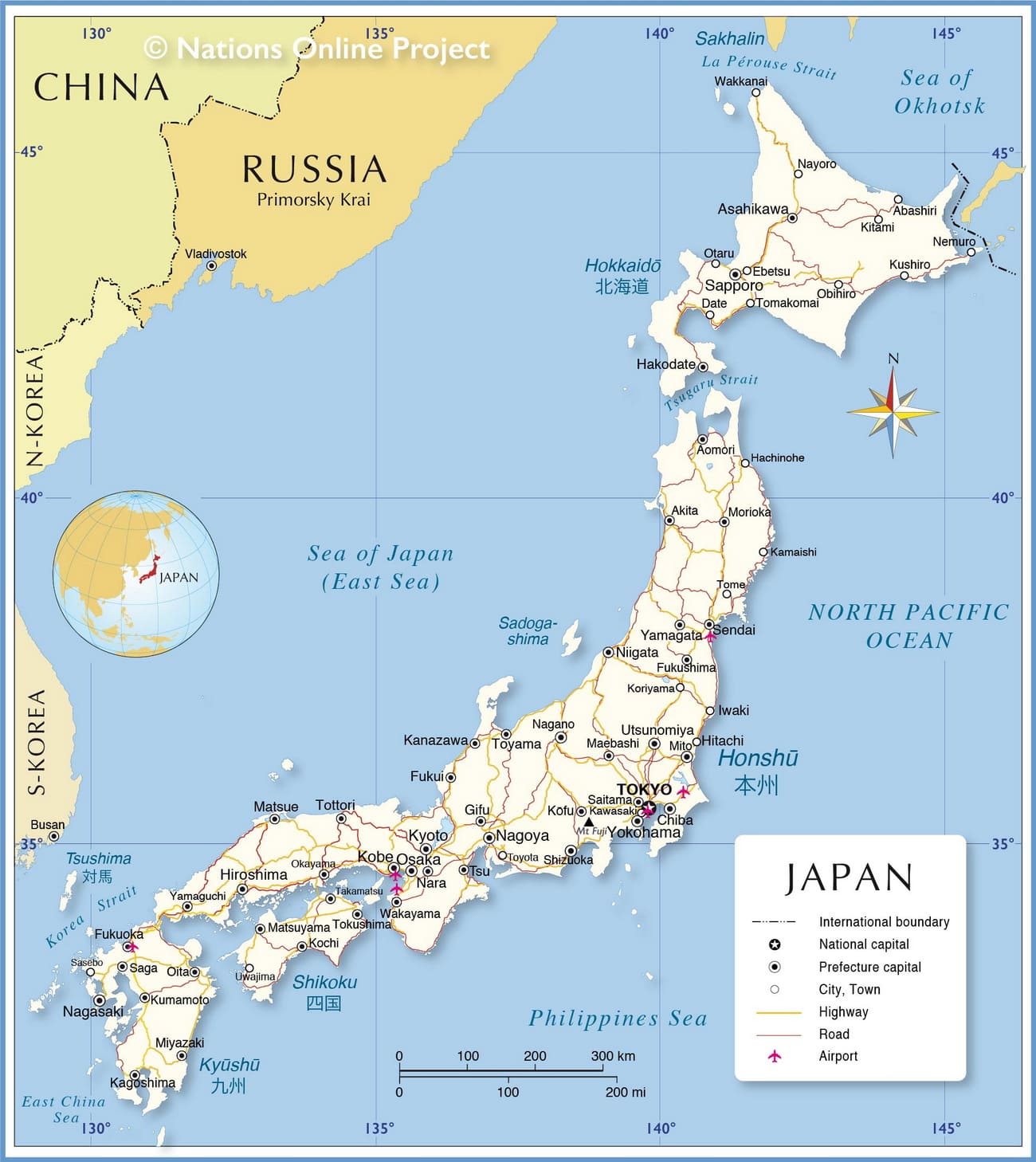 Японія – карта