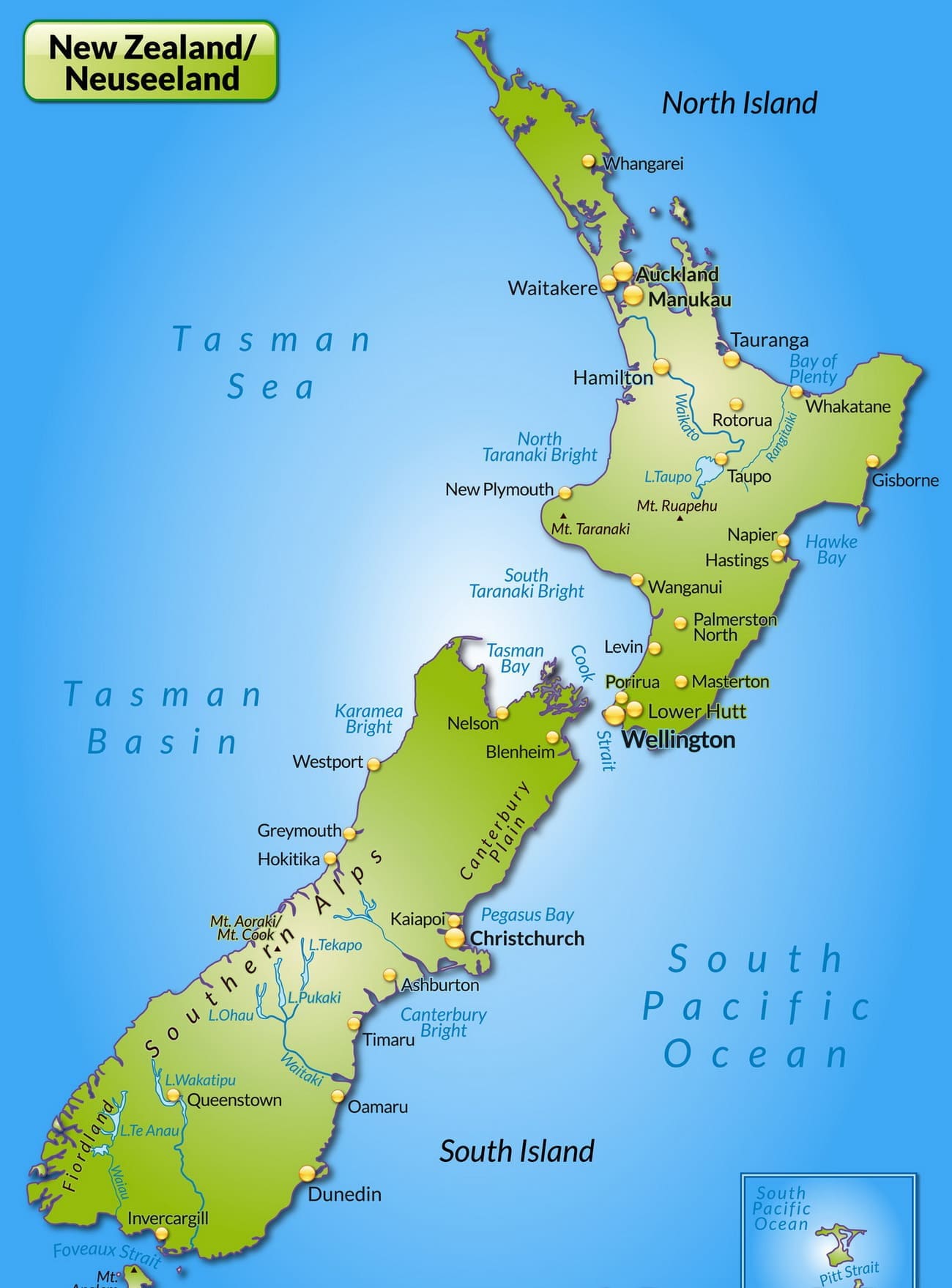 Нова Зеландія – карта