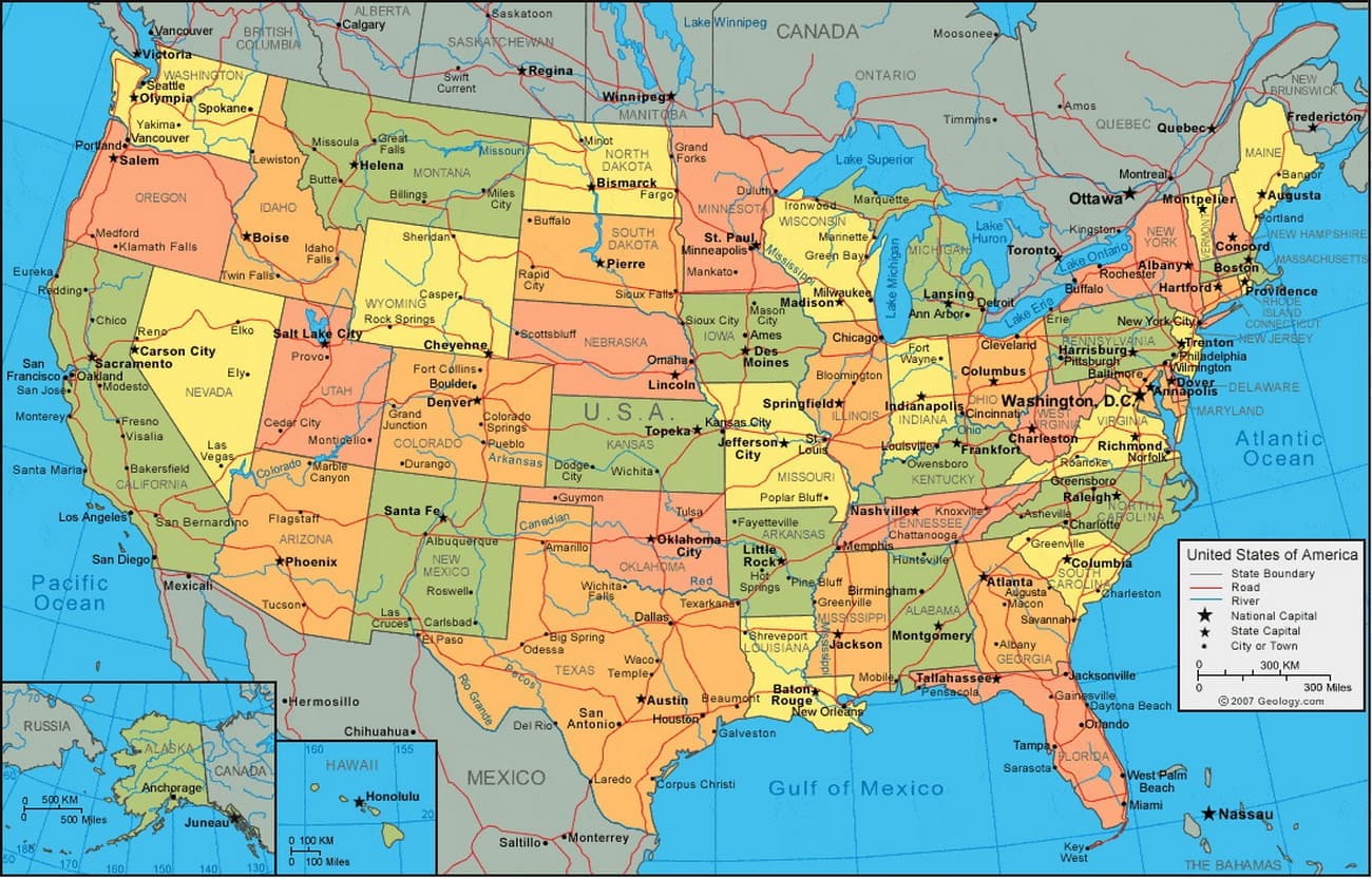 США – карта
