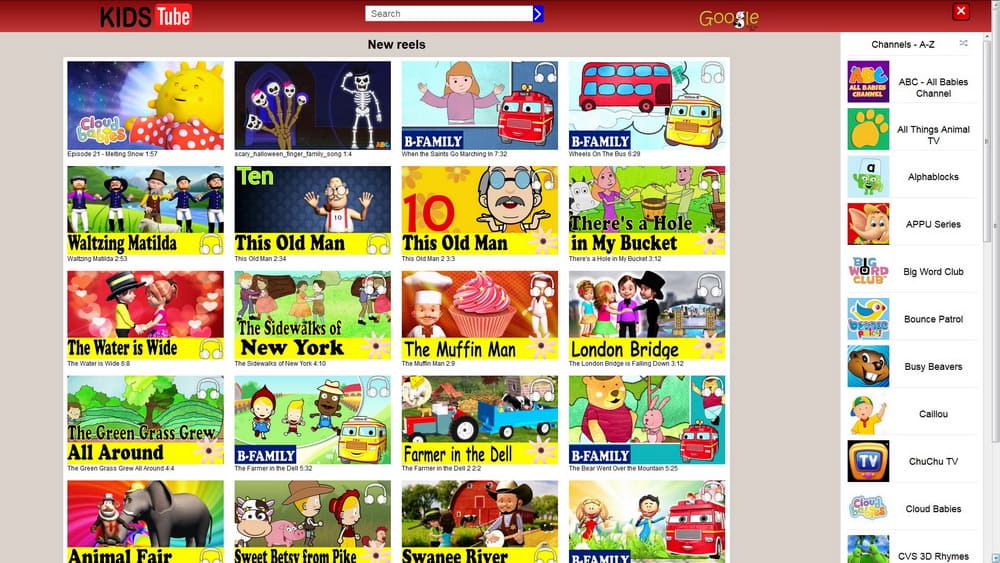 KidsTube головна сторінка