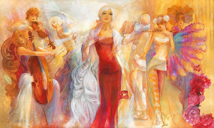 Картина Лены Сотсковой - скрипка, виолончель, флейта