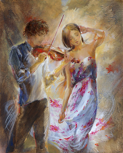 Картина Лены Сотсковой - скрипка