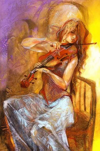 Картина Лены Сотсковой - скрипка