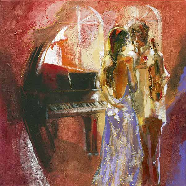 Картина Лены Сотсковой - скрипка, рояль
