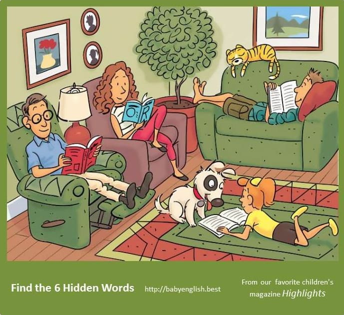 Find six word in the image Living Room