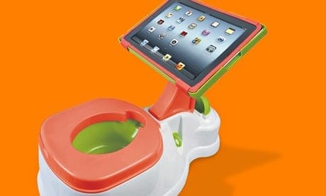 Computer stand for baby's potty