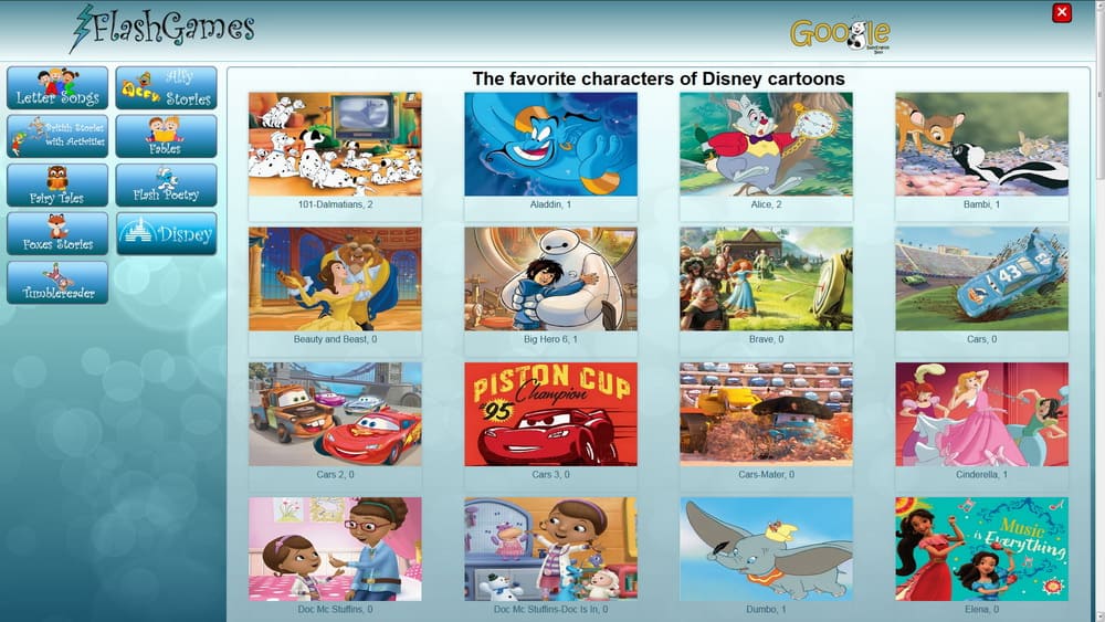 Disney characters puzzle games