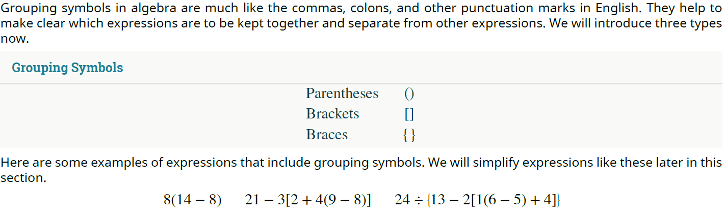 Grouping Symbols