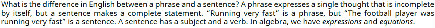 Expressions and Equations